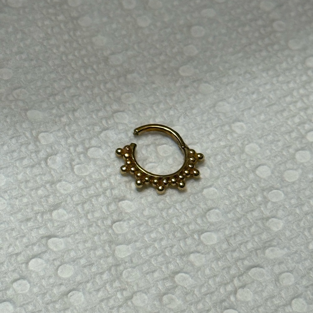 14KT Gold Ring with Beaded Design